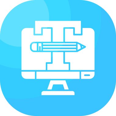 Beyaz arkaplanda mavi çizgi kalem aracı simgesi izole edildi. vektör illüstrasyonu