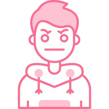 Yüz ifadesi olan avatar adam, vektör illüstrasyonu