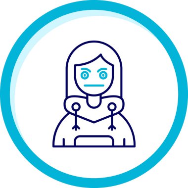 kadın avatar karakter ile konuşma balonu