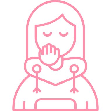 Yüz maskeli bir kız, çizgi stili simgesi