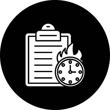 Ateş simgesi içeren çalar saat, basit biçim