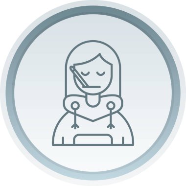 Uzun kuyruk simgesi olan kız, satır tasarımı