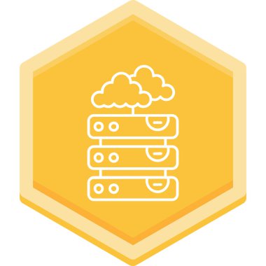 bulut sunucusu düz simgesi, vektör, illüstrasyon