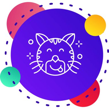 Beyaz arka planda kedi ikonu olan çizgi evcil hayvan kasesi. Köpek ya da kedi. Renkli taslak konsepti. vektör.