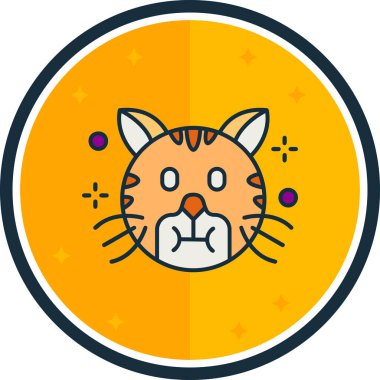 Kedi. Web simgesi basit illüstrasyon