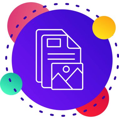 Renkli yazıcı simgesi beyaz arkaplanda izole edildi. Soyut rastgele dinamik şekiller. vektör.