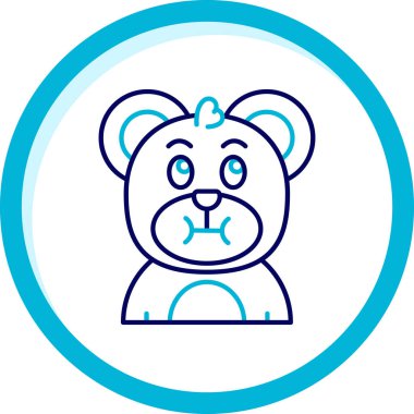 Çizgi Ayısı baş simgesi beyaz arkaplanda izole edildi. Renkli taslak konsepti. Vektör.