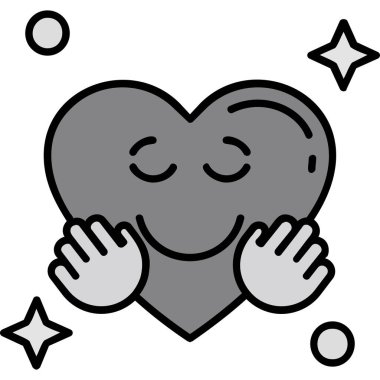 Aşk. Web simgesi basit illüstrasyon