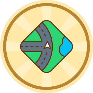 Yol simgesi vektör illüstrasyonu