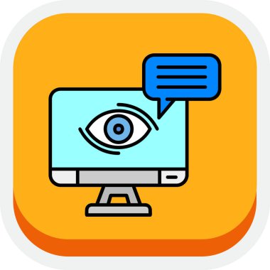 Konuşma baloncuğu simgesi ile göz, özet biçimi