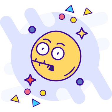 İfade renk ikonu vektörü. Emoji yüz işareti. izole edilmiş sembol çizimi