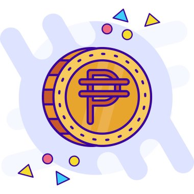 Bitcoin kripto para birimi renk ikonu vektörü. Madencilik engelleme işareti. izole edilmiş sembol çizimi