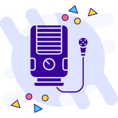 mikrofon ses simgesi ile doldurulmuş dış hat biçimi