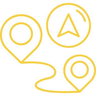 konum haritası pin simgesi ana hat biçiminde