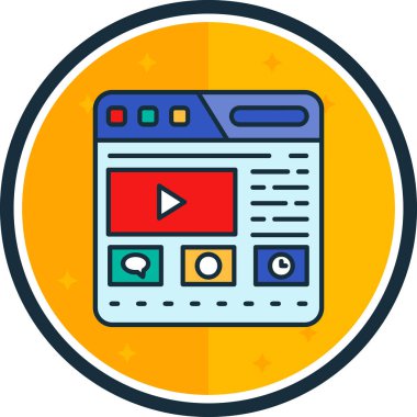 video oynatıcı web simgesi vektör tasarımı