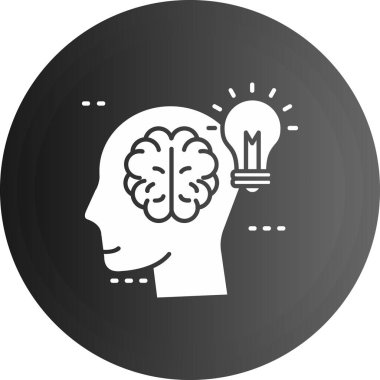 Ampul ikonlu beyin. düz biçim