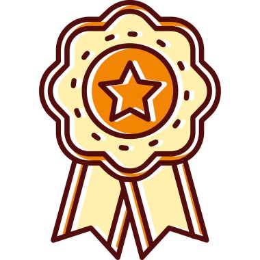 Altın madalya ikonu. Web için madalya vektör simgelerinin özet çizimi