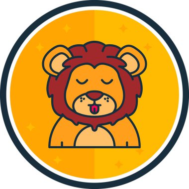 aslan çizgi film ikonu tasarımı, vektör illüstrasyonu