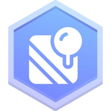 Beyaz arkaplanda mavi çizgi anahtar simgesi izole edildi. Mavi kare düğme. vektör.