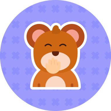 Ayı hayvan simgesi düz bir şekilde