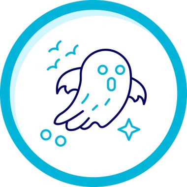 Cadılar Bayramı partisinde hayalet simgesinin vektör çizimi