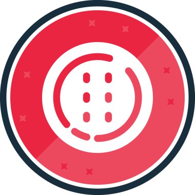 Bir düğmeli yuvarlak vektör simgesinin gösterimi