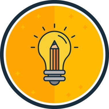 ampul yaratıcı fikir simgesi - taslak biçimi