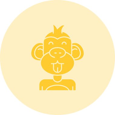 Maymun. Web simgesi basit illüstrasyon