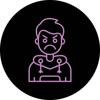 Kızgın Neon Siyah Çizgisi, basit vektör çizimi