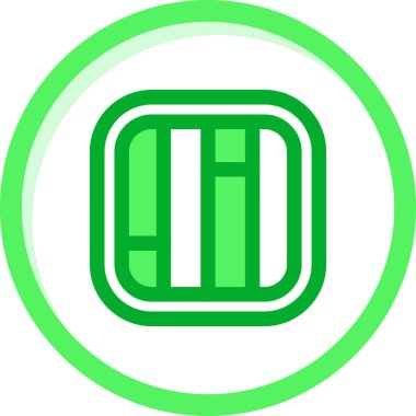 Yeşil ve beyaz bir ikonun vektör illüstrasyonu