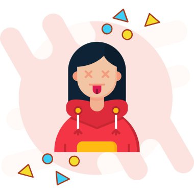 Mutlu yüzlü, kırmızı rujlu kız.