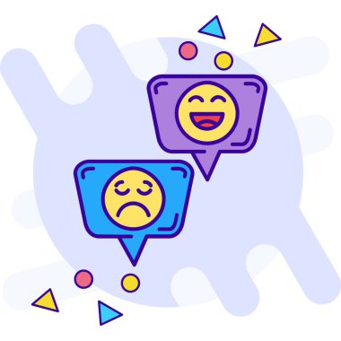 Konuşma baloncukları vektör renk illüstrasyonlu emoji