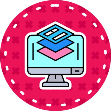 Bilgisayar. Web simgesi basit illüstrasyon