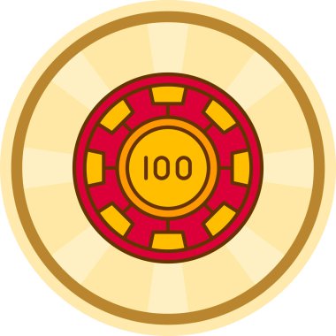 Kumarhane çipi ikonu. Beyaz arkaplanda izole edilmiş web tasarımı için kumarhane çipi vektör simgesi karikatürü