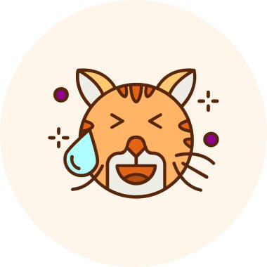 kedi yüz vektör resimleme.