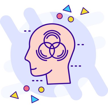 Beyin başı renk simgesi ile doldurulmuş dış hat biçimi