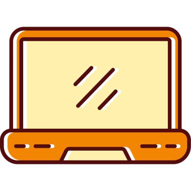 dizüstü bilgisayar simgesi renk ana hatları vektörü