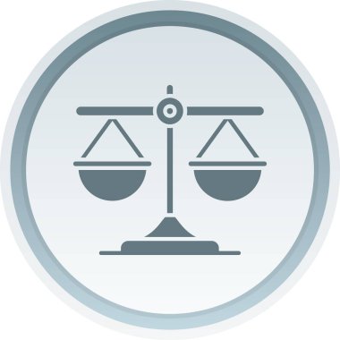 Vektör simgesini ölçekle. iki renkli yuvarlak sembol, mavi ve gri renkler, beyaz arkaplanda pürüzsüz gri renkler