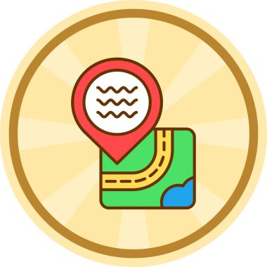 gps konum simgesi doldurulmuş dış hat biçimi