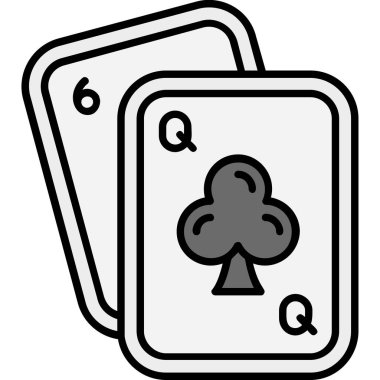 Kumarhane kartları ikon vektör illüstrasyonu