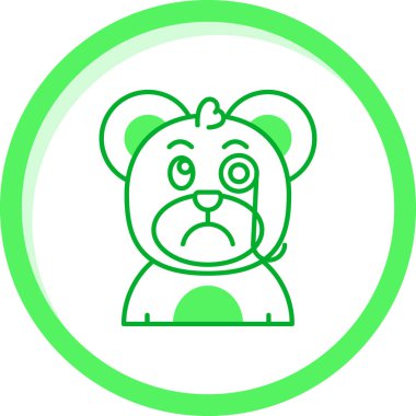 Kalp simgesi olan köpek, basit vektör çizimi