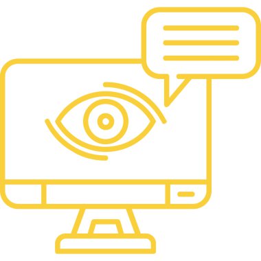 Monitör simgesi olan bilgisayar gözü, vektör tasarımı