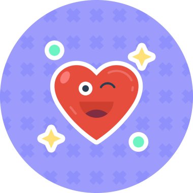 Düz şekilli aşk simgesi olan kalp