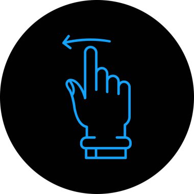 Siyah arkaplanda mavi bir simgenin vektör çizimi