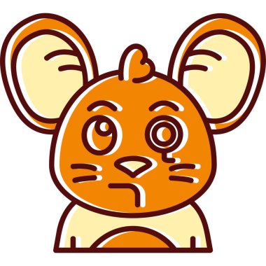 şirin çizgi film maymun yüzünün vektör rengi çizimi