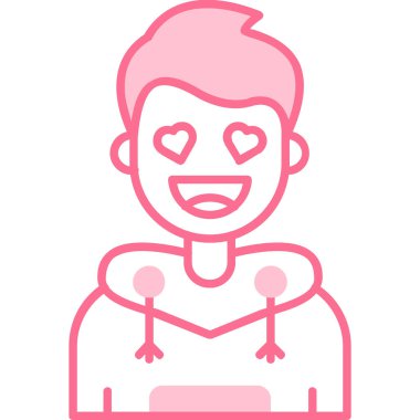 Mutlu adam suratlı çizgi film karakteri