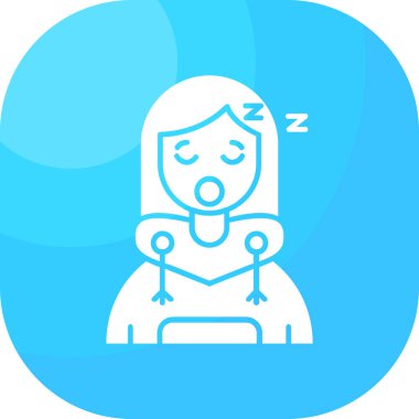 Moda tasarım tarzında uyuyan kız simgesi