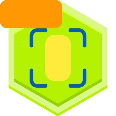 Yeşil ve sarı renkli bir ikonun vektör illüstrasyonu