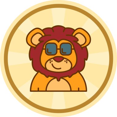 aslan maymun çizgi film vektör çizim grafik tasarımı