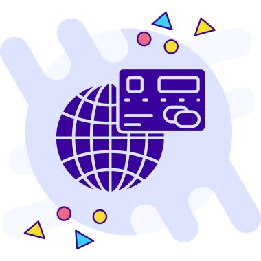 Dünya ve gezegen vektör illüstrasyon tasarımlı kamera